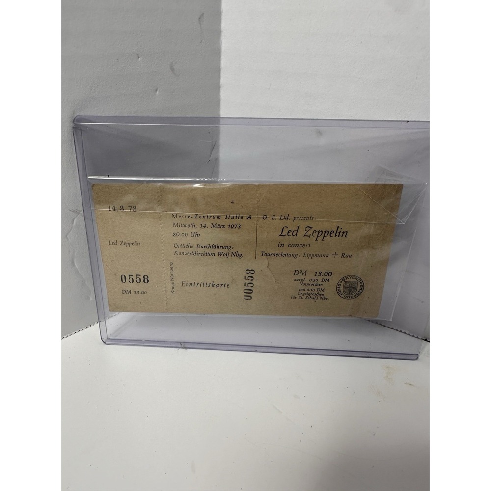 1973 Led Zeppelin Concert Ticket Germany Nuremberg UNUSED March 14th Messe Halle